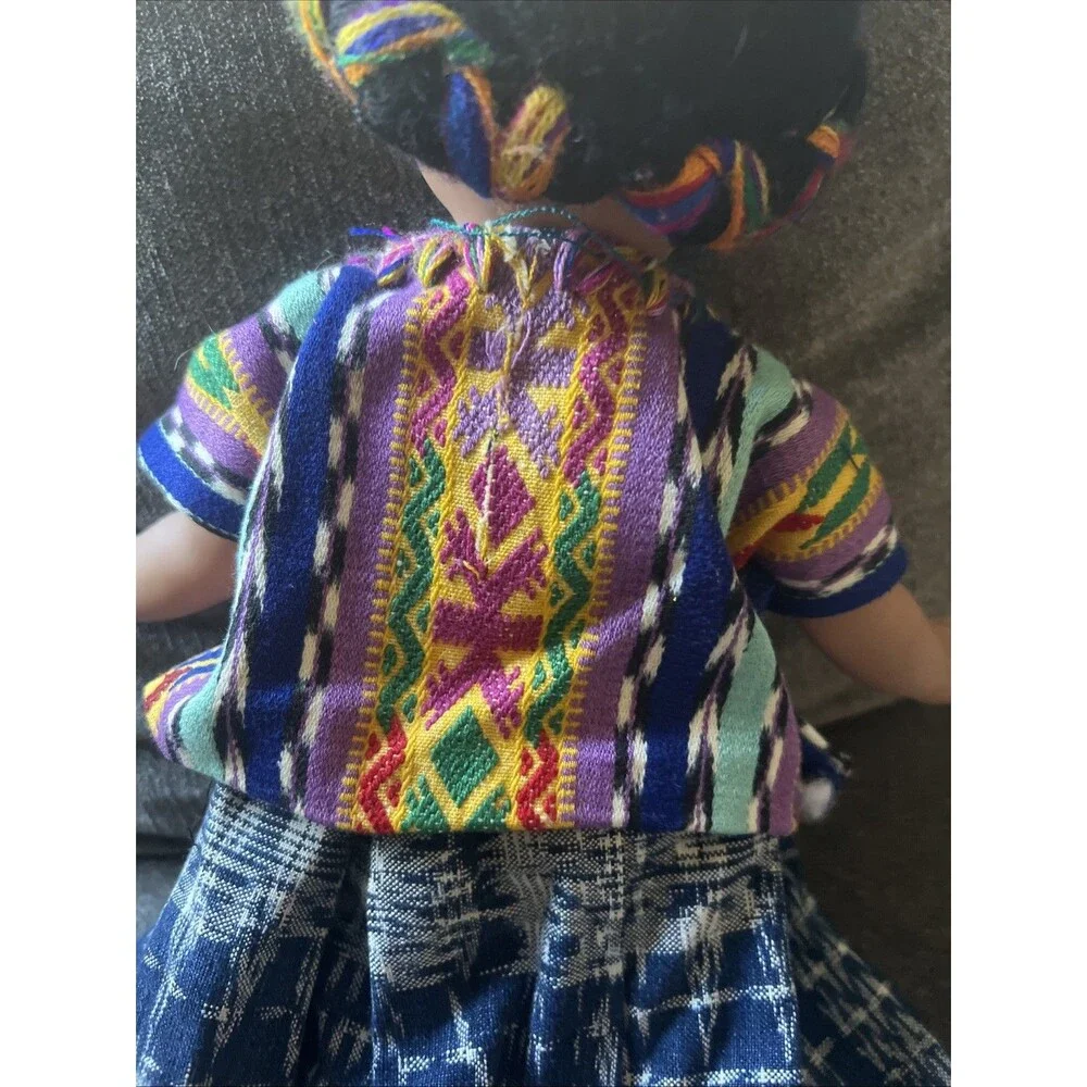 Unbranded Guatemalan Folk Art Doll Kids 12 Inch Multicolor‎ Traditional Dress
